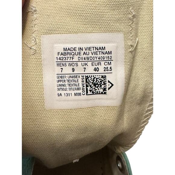 Converse Chuck Taylor Low Top All Stars Mint Sneakers Women’s Size 9 Men’s 7 - Picture 6 of 7